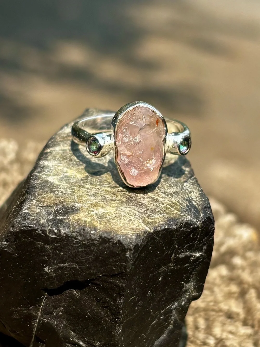 NEW! Rose Quartz & Mystic Quartz Ring
